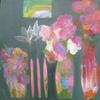 "Lady Flowers" acrylic on canvas 30x30 sold